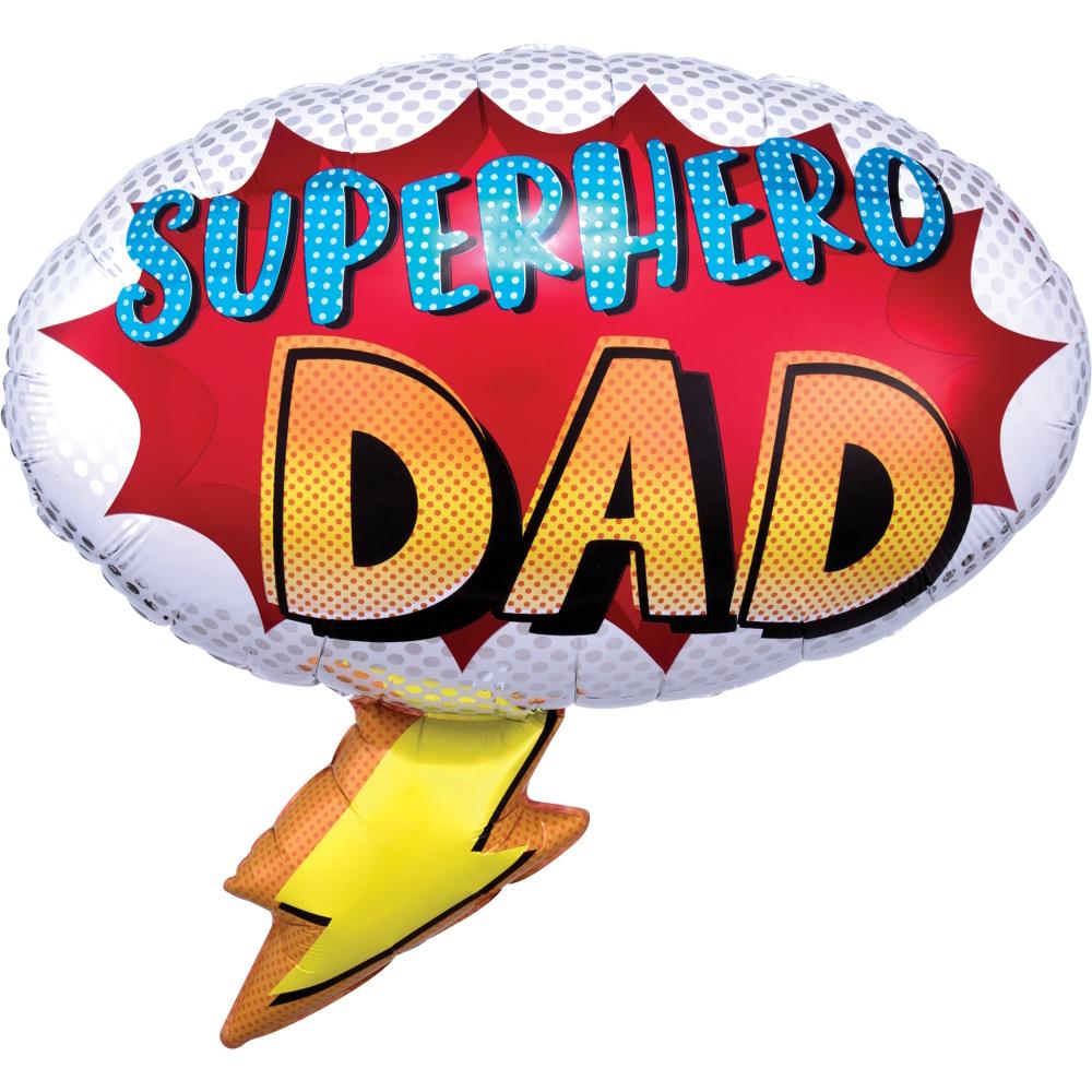 Superhero DAD SuperShape Foil Balloon 68x66cm Balloons & Streamers - Party Centre