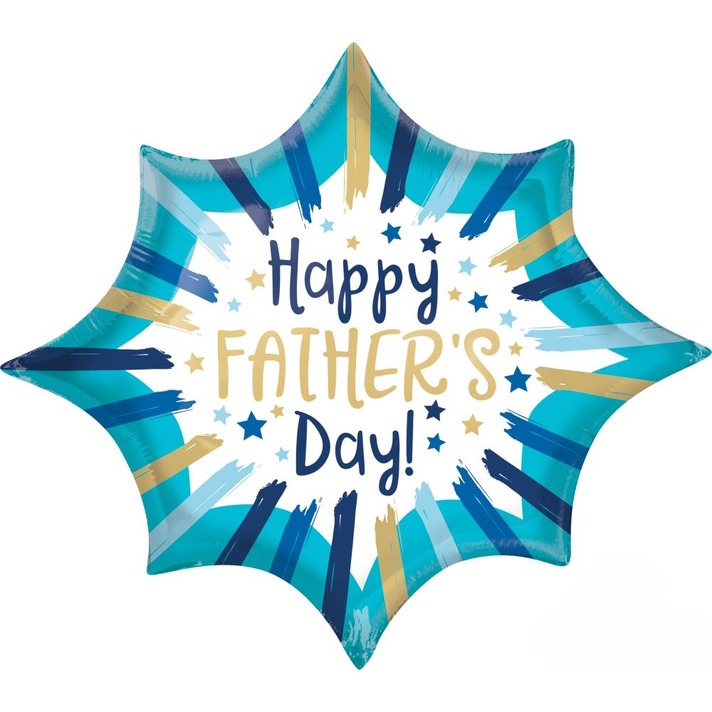 Fathers Day Painted Stripes SuperShape Balloon Balloons & Streamers - Party Centre