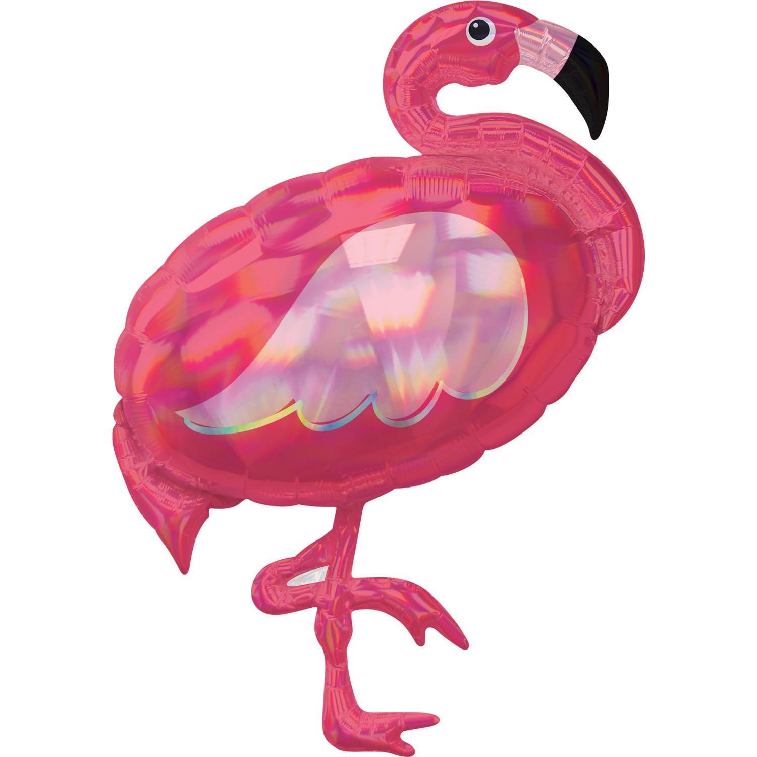 Pink Flamingo Iridescent SuperShape Balloon 71x84cm Balloons & Streamers - Party Centre