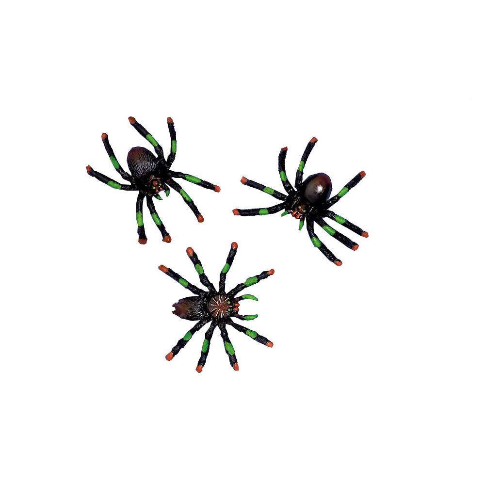 Halloween Assorted Plastic Spider Favors 8pcs Favours - Party Centre