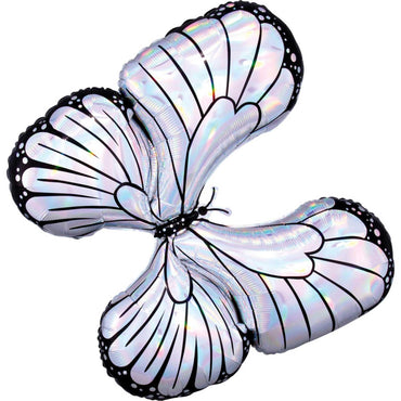 Butterfly Iridescent SuperShape Balloon 76x66cm Balloons & Streamers - Party Centre