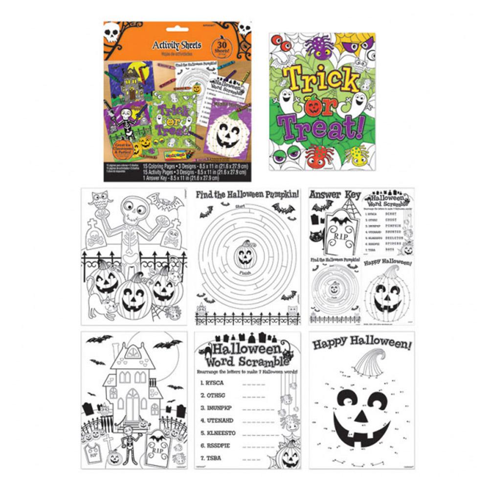 Halloween Coloring Sheets 30pages Favours - Party Centre