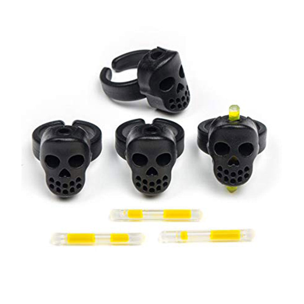 Halloween Plastic Skull Glow Ring Favors 4pcs Favours - Party Centre