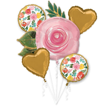 Bright Florals Balloon Bouquet 5pcs Balloons & Streamers - Party Centre