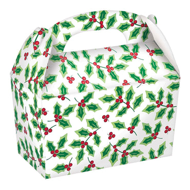 Holly Gable Box Cardboard 5pcs Favours - Party Centre