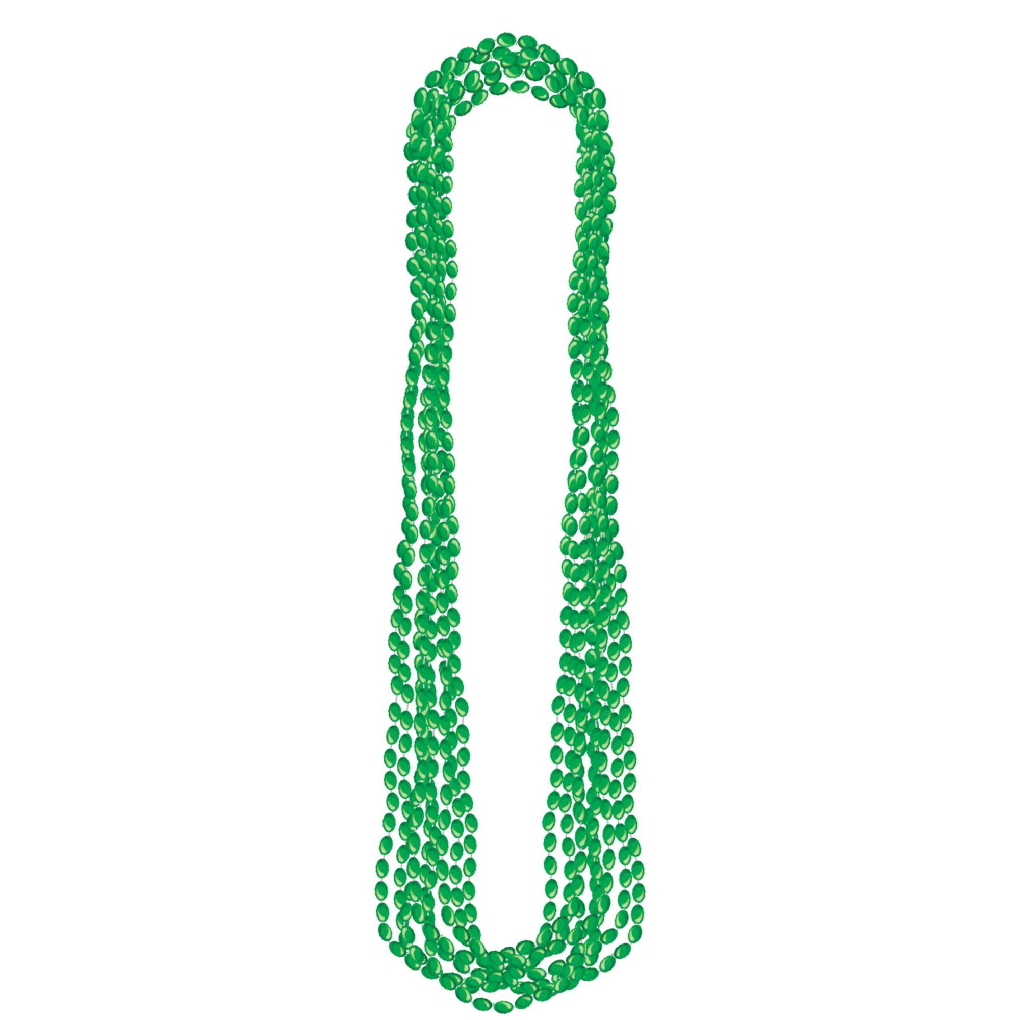 Metallic Green Necklaces 8pcs Costumes & Apparel - Party Centre