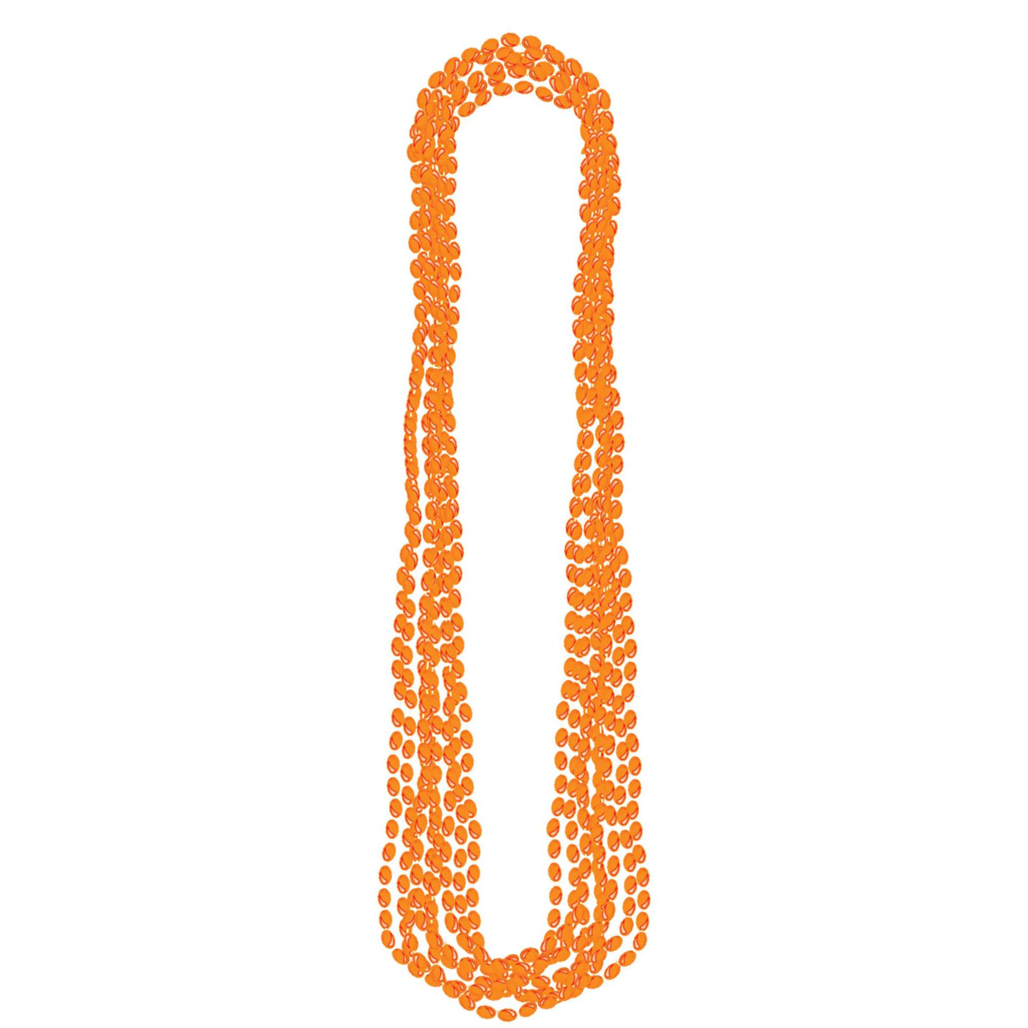 Metallic Orange Necklaces 8pcs Costumes & Apparel - Party Centre