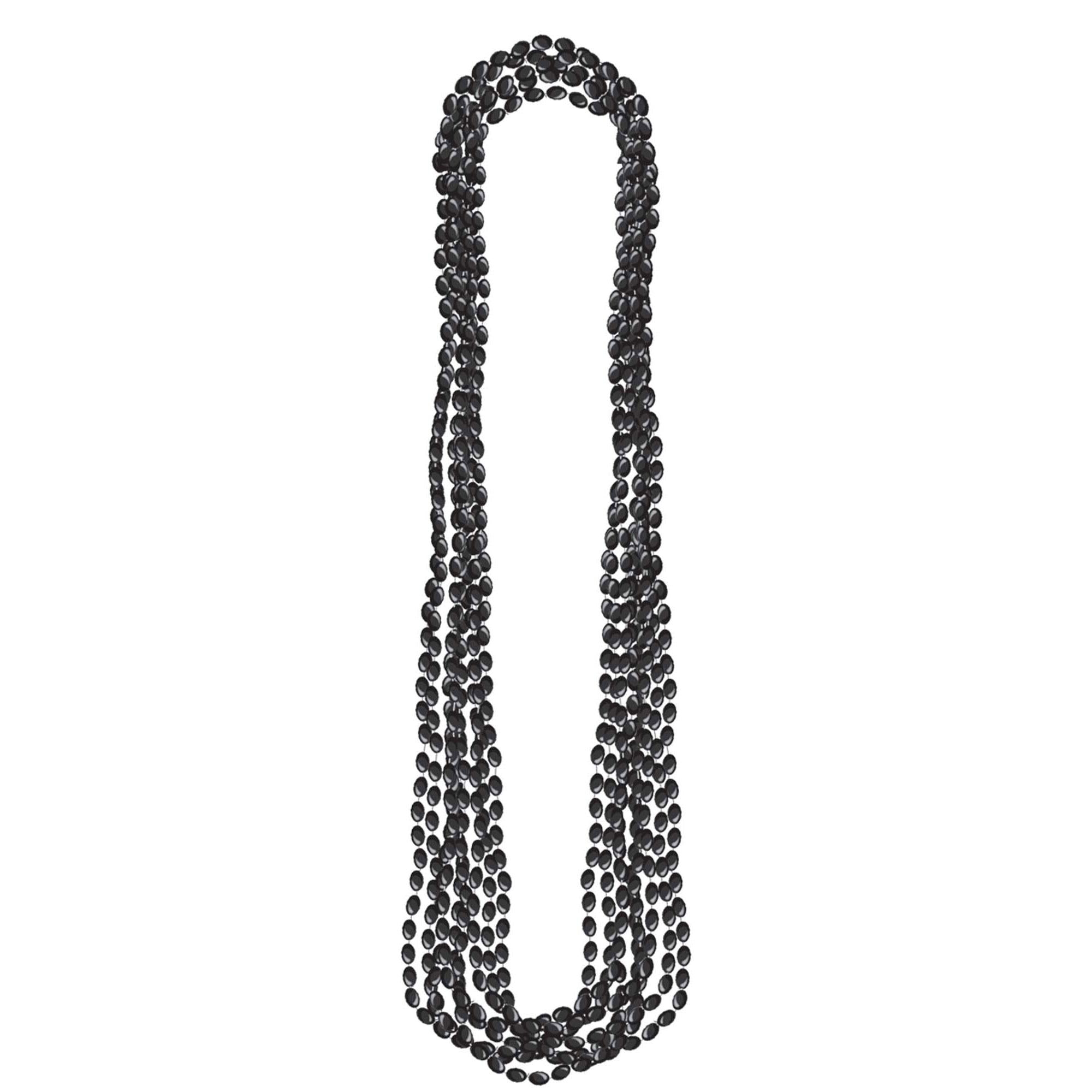 Metallic Black Necklaces 8pcs Costumes & Apparel - Party Centre