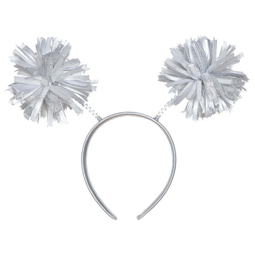 Silver Headbopper Pom Pom Costumes & Apparel - Party Centre