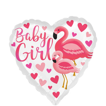 Flamingo Baby Girl Foil Balloon 45cm Balloons & Streamers - Party Centre