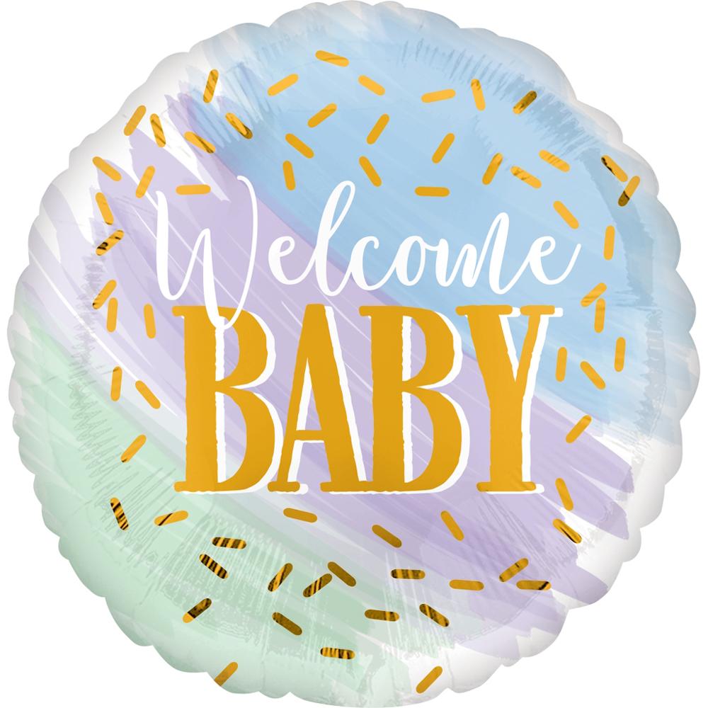 Watercolor Welcome Baby Foil Balloon 45cm Balloons & Streamers - Party Centre