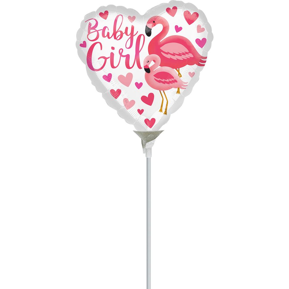 Flamingo Baby Girl Foil Balloon 23cm Balloons & Streamers - Party Centre