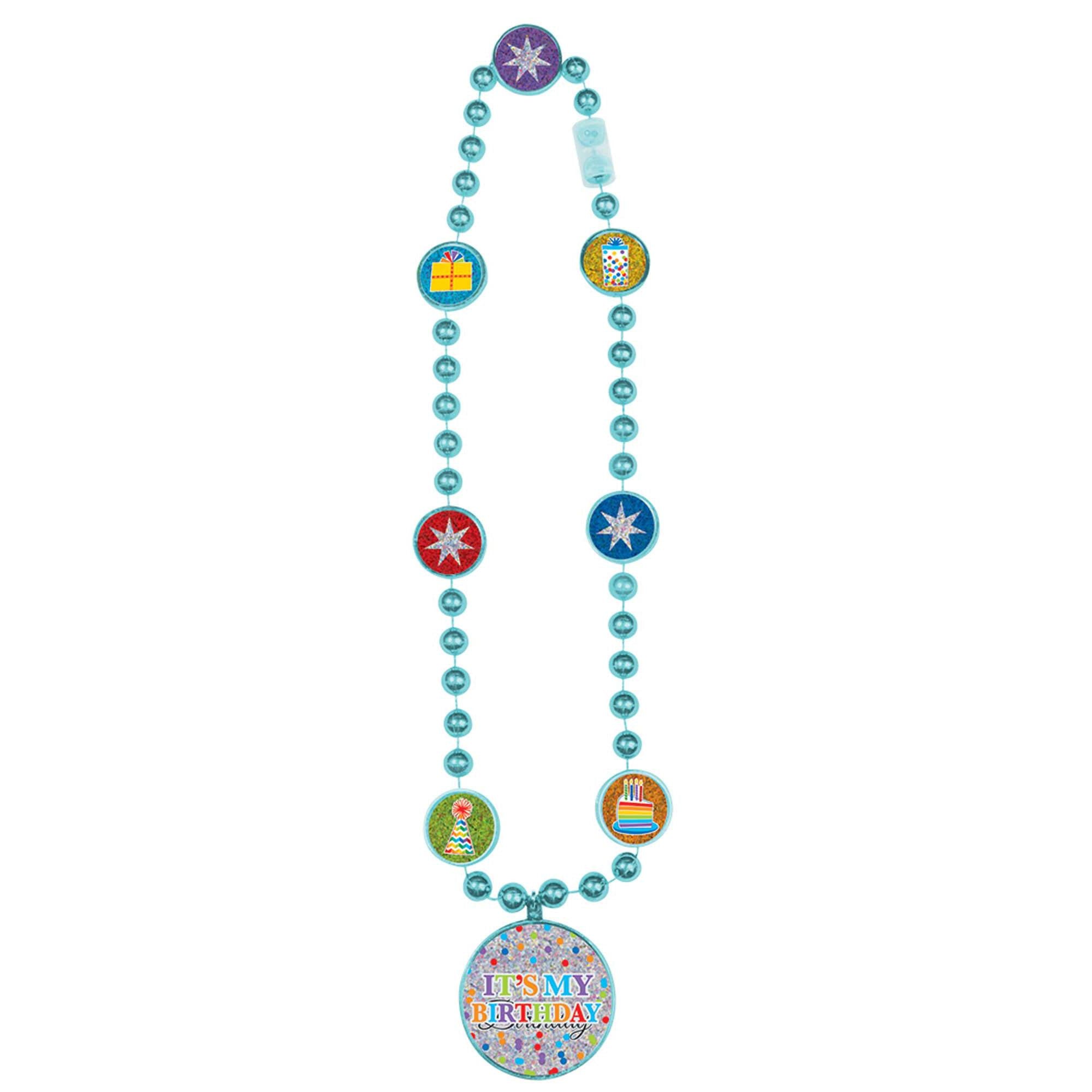 Bright Birthday Party Bead Necklace Costumes & Apparel - Party Centre