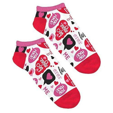 Valentine Phrase No Show Socks Costumes & Apparel - Party Centre