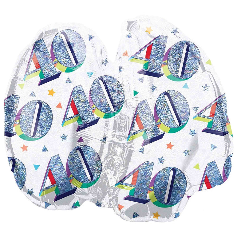 Here's to Your Birthday 40 SuperShape Balloon 68x53cm