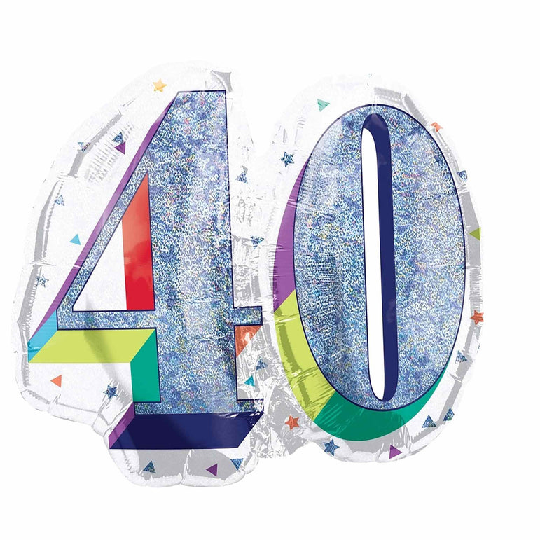 Here's to Your Birthday 40 SuperShape Balloon 68x53cm