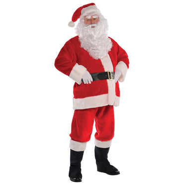 Adult Plush Santa Suit Christmas Costume Costumes & Apparel - Party Centre