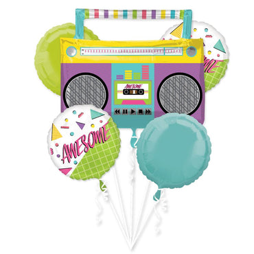 Awesome Party Balloon Bouquet 5pcs Balloons & Streamers - Party Centre