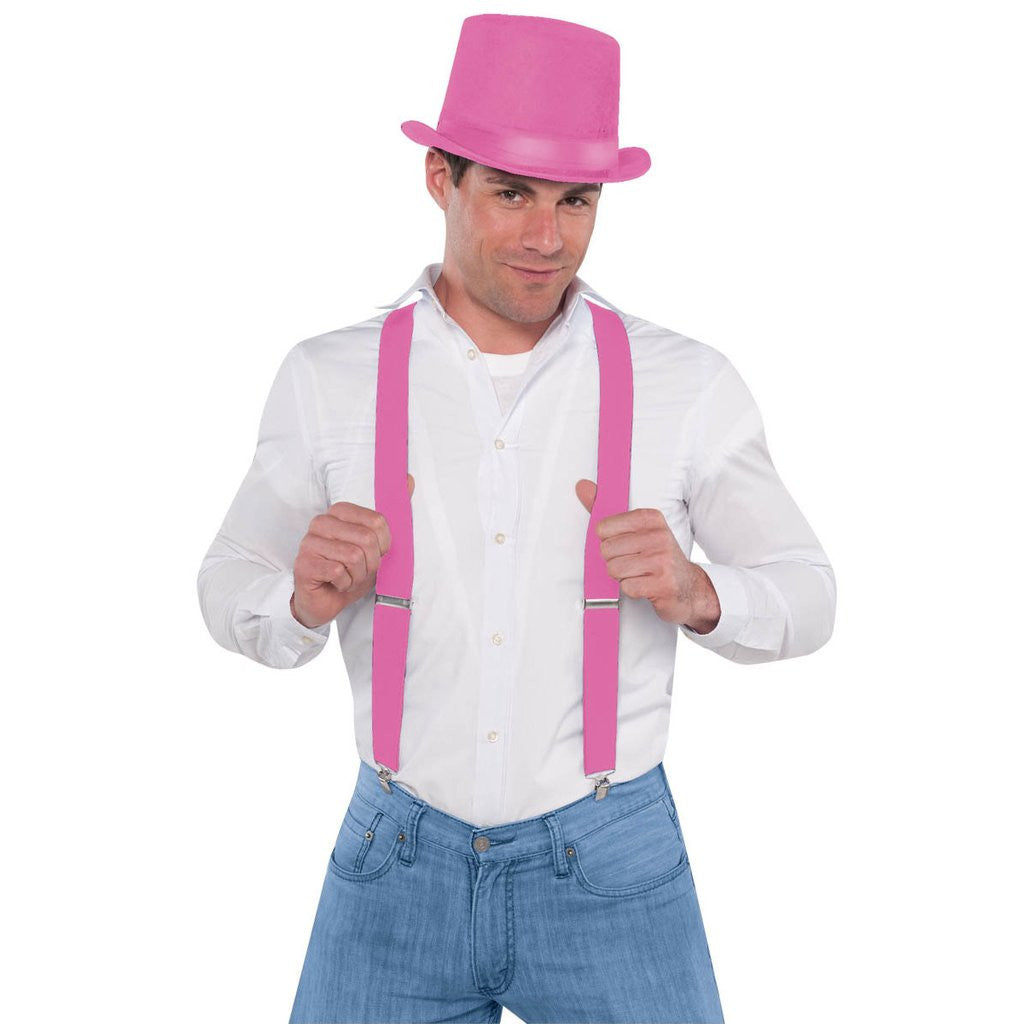 Suspenders - Pink Costumes & Apparel - Party Centre