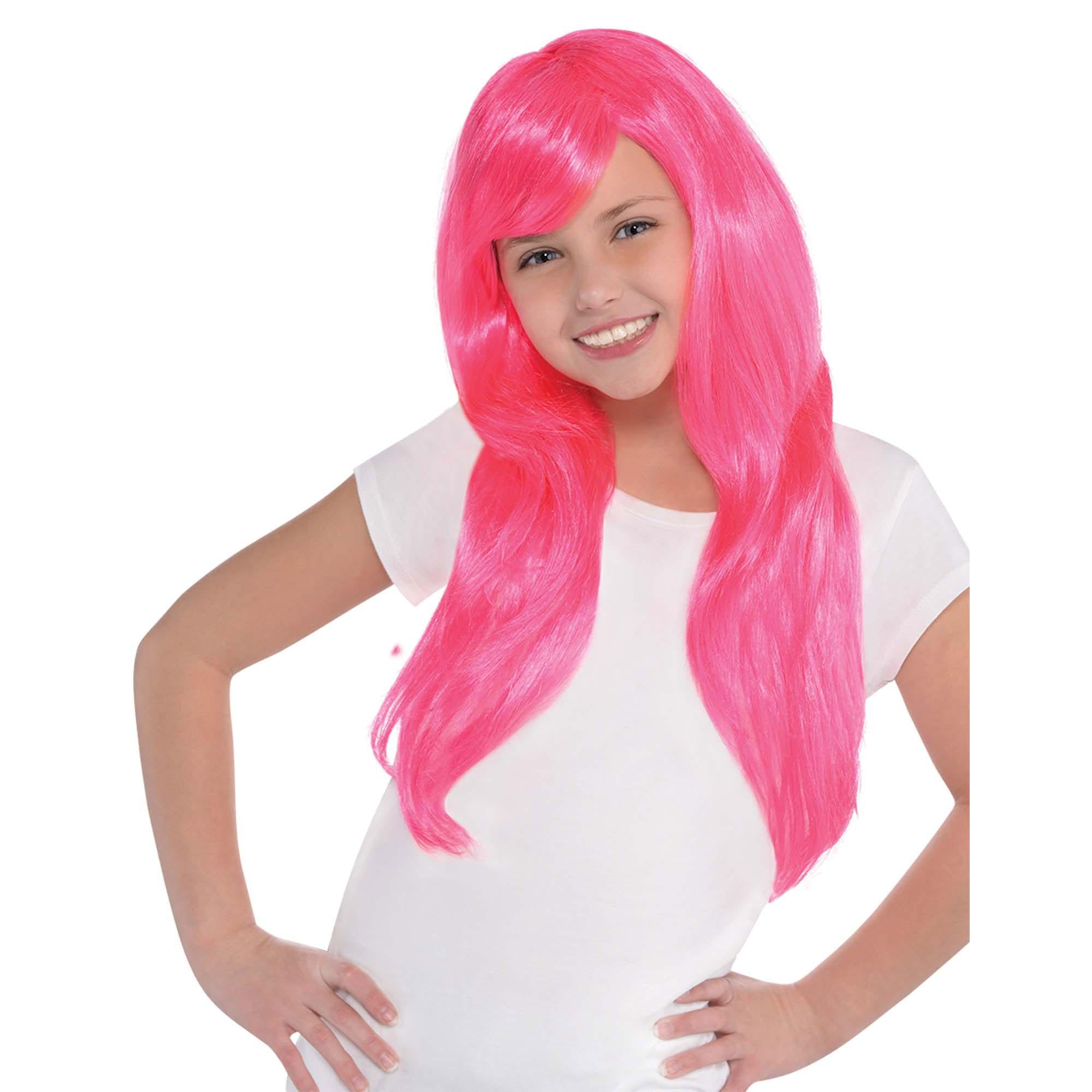 Glamorous Pink Wig Costumes & Apparel - Party Centre