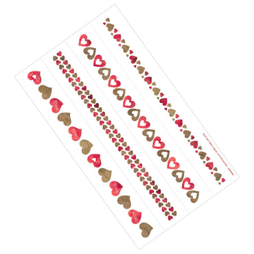 Valentine Bracelet Tattoos 2 sheets, 8pcs Party Favors - Party Centre