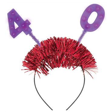 40th Light Up Foil & Plastic Headbopper Costumes & Apparel - Party Centre