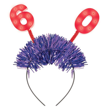 60th Light Up Foil & Plastic Headbopper Costumes & Apparel - Party Centre