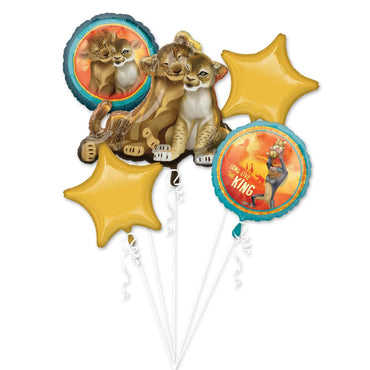 Lion King Balloon Bouquet 5pcs Balloons & Streamers - Party Centre
