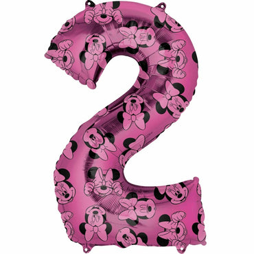 Minnie Mouse Number 2 Pink SuperShape Balloon 55x83cm Balloons & Streamers - Party Centre