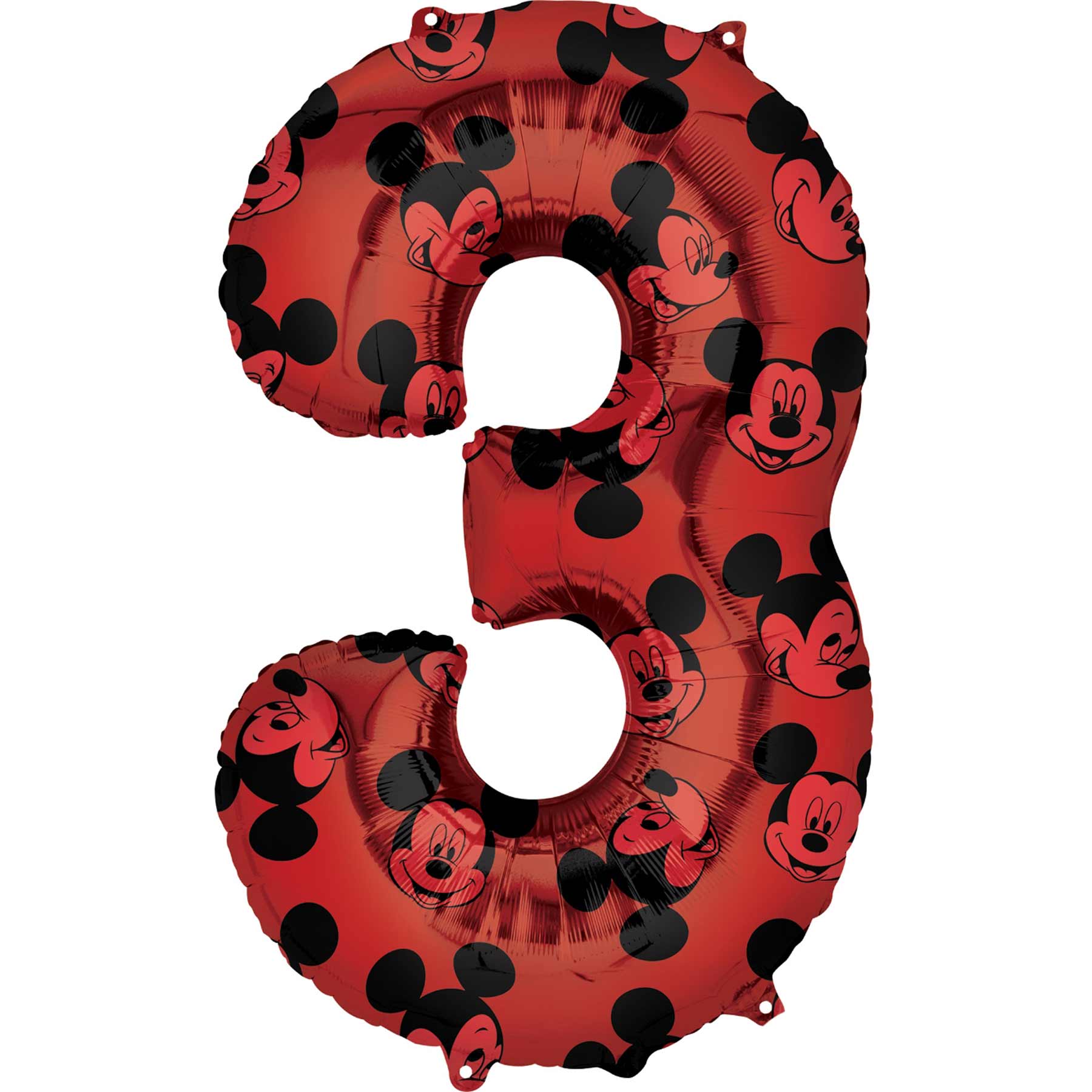 Mickey Mouse Number 3 Red SuperShape Balloon 50x86cm Balloons & Streamers - Party Centre