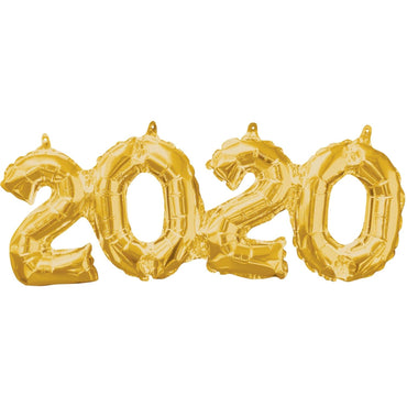 2-0-2-0 Gold Block Phrase Foil Balloon Balloons & Streamers - Party Centre