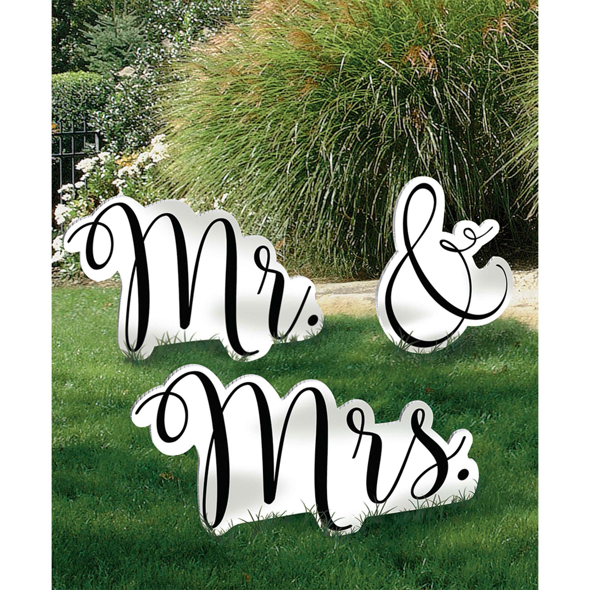 Mr. & Mrs. Giant Photo Props 12.50in, 3pcs Party Accessories - Party Centre