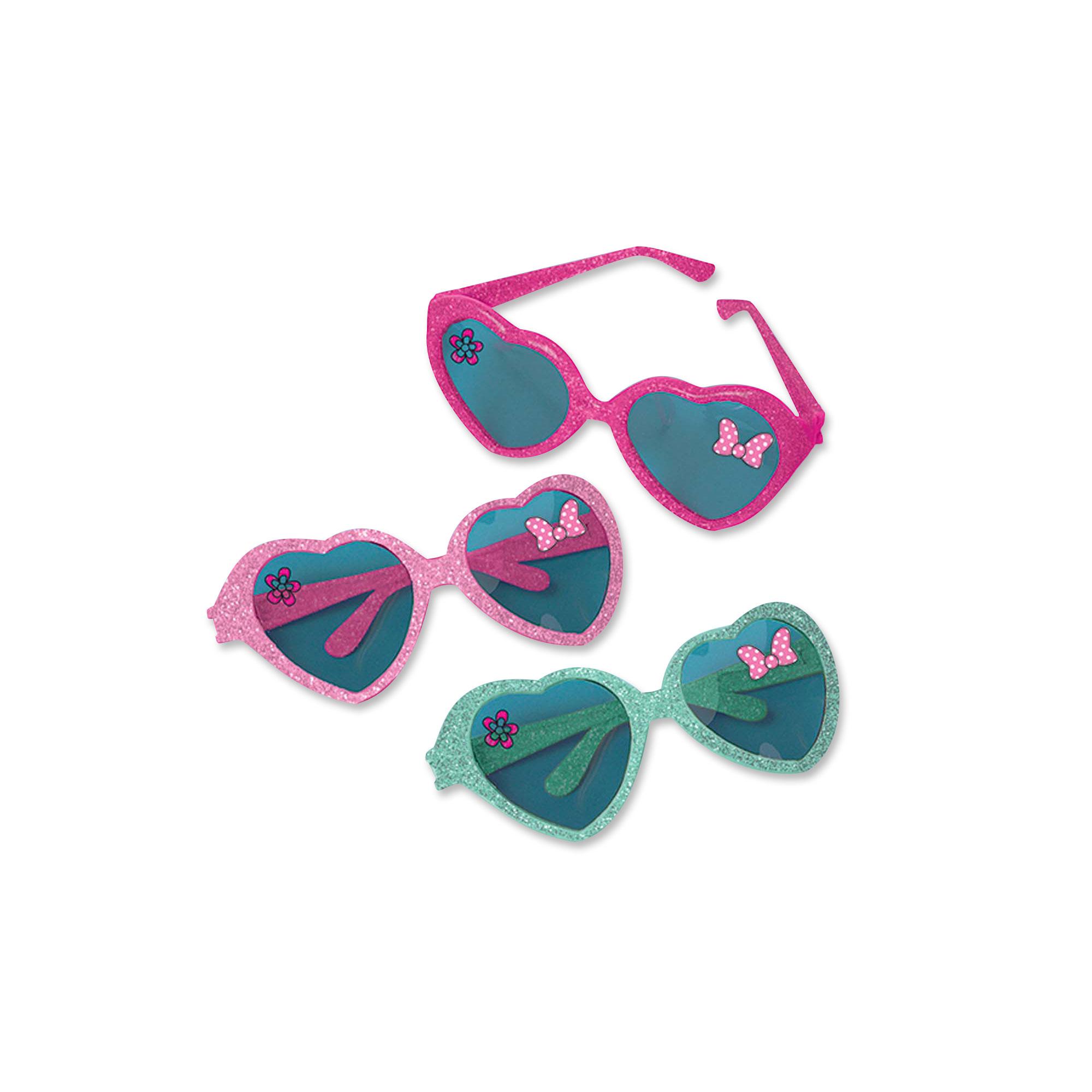 Minnie Mouse Glitter Heart Glasses 6pcs Party Favors - Party Centre