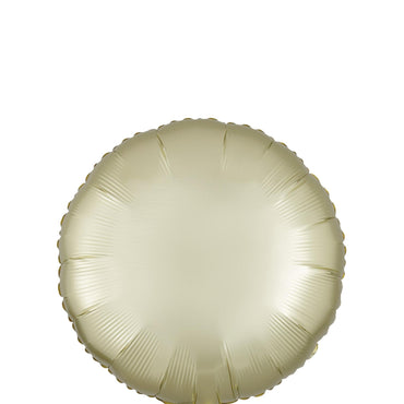 Pastel Yellow Circle Satin Luxe Foil Balloon 45cm Balloons & Streamers - Party Centre