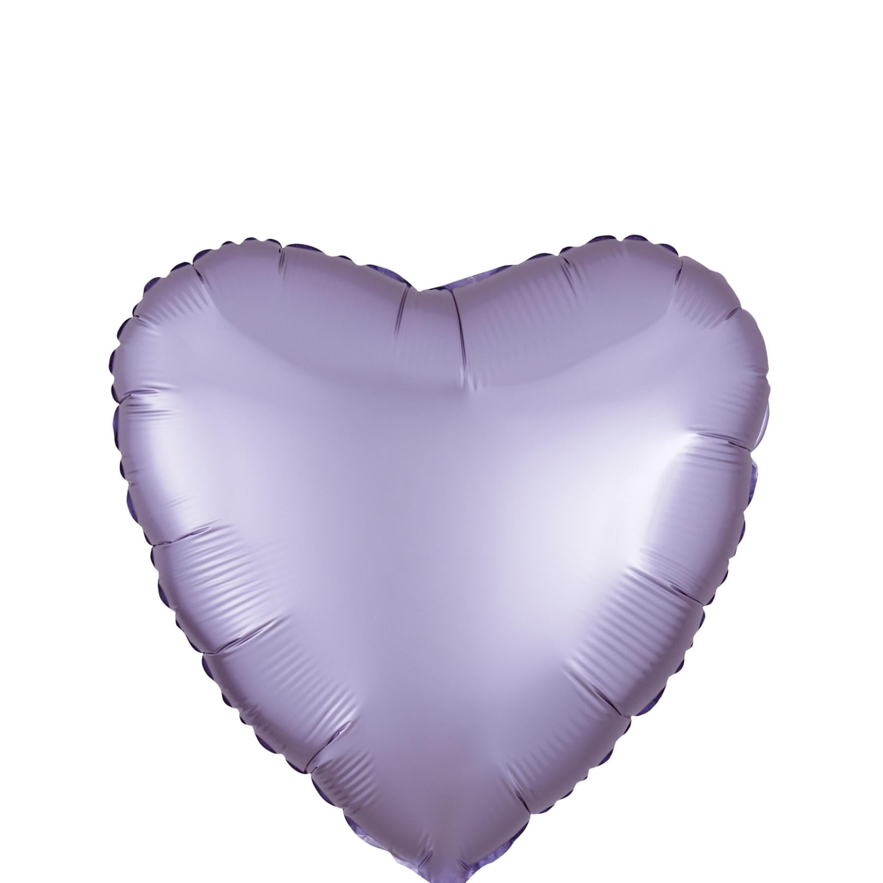 Pastel Lilac Heart Satin Luxe Foil Balloon 45cm Balloons & Streamers - Party Centre