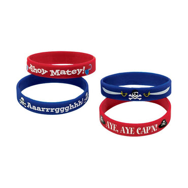 Pirate Treasure Rubber Bracelets 4pcs Party Favors - Party Centre