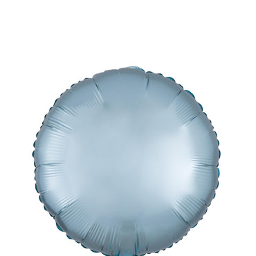 Pastel Blue Circle Satin Luxe Foil Balloon 45cm Balloons & Streamers - Party Centre