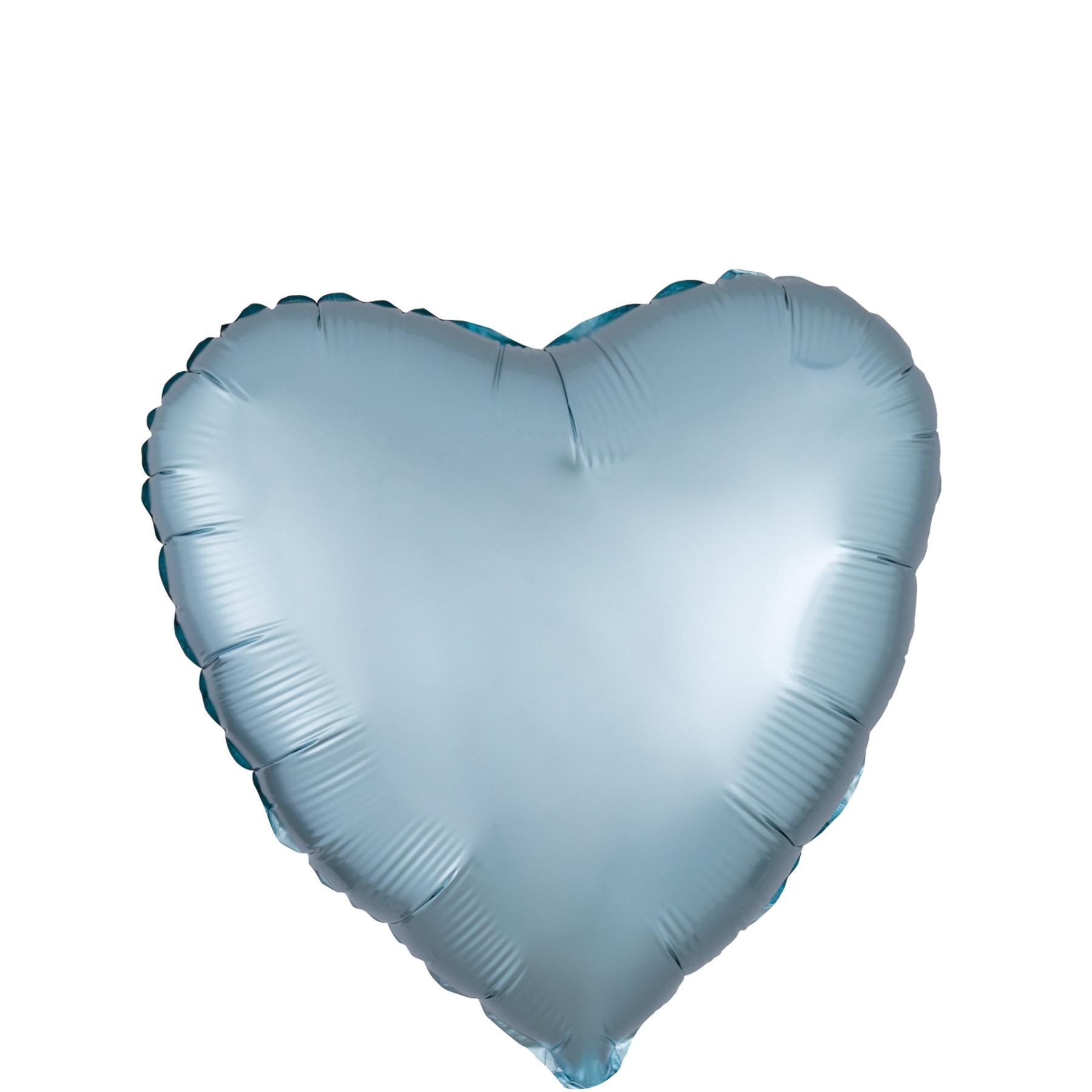 Pastel Blue Heart Satin Luxe Foil Balloon 45cm Balloons & Streamers - Party Centre