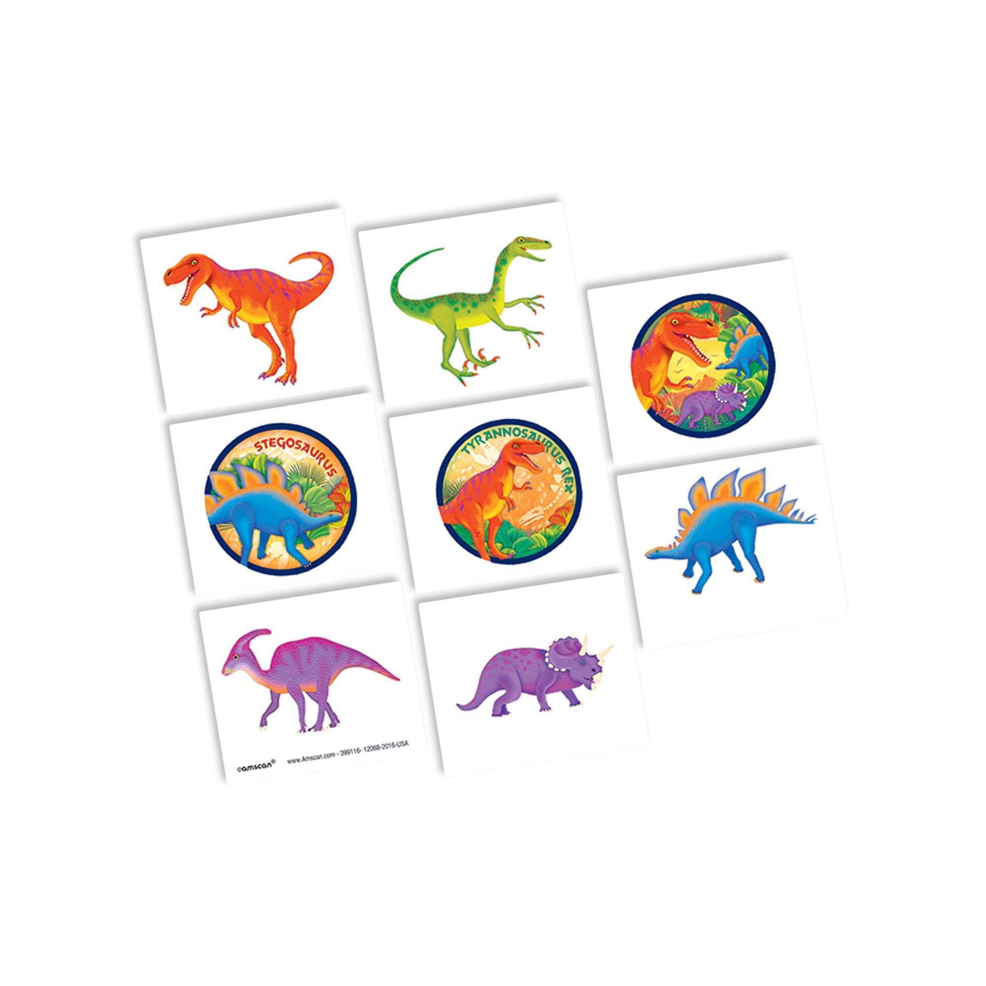 Prehistoric Party Tattoo Favors 8 Sheets Party Favors - Party Centre