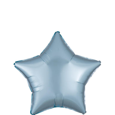 Pastel Blue Star Satin Luxe Foil Balloon 45cm Balloons & Streamers - Party Centre