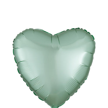 Mint Green Heart Satin Luxe Foil Balloon 45cm Balloons & Streamers - Party Centre
