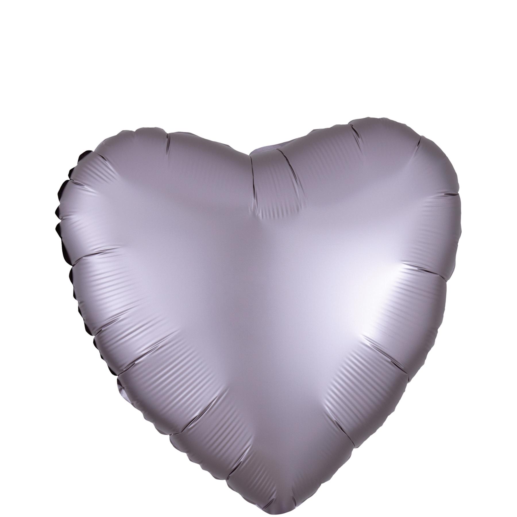 Greige Heart Satin Luxe Foil Balloon 45cm Balloons & Streamers - Party Centre