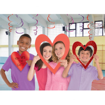 Heart Face Photo Props 3pcs Party Accessories - Party Centre