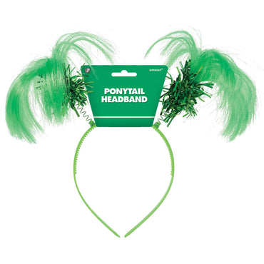 Head Bopper Ponytail Green Costumes & Apparel - Party Centre