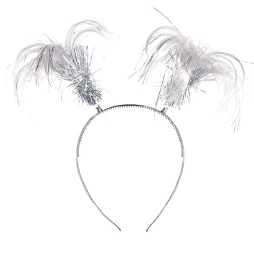Silver Ponytail Head Bopper Costumes & Apparel - Party Centre