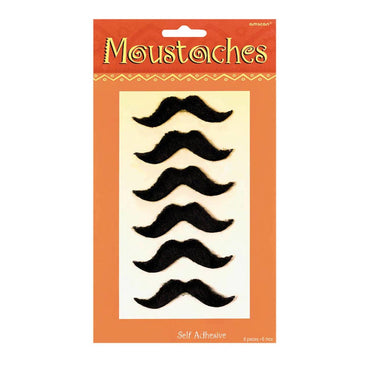 Fiesta Moustaches 6pcs Costumes & Apparel - Party Centre