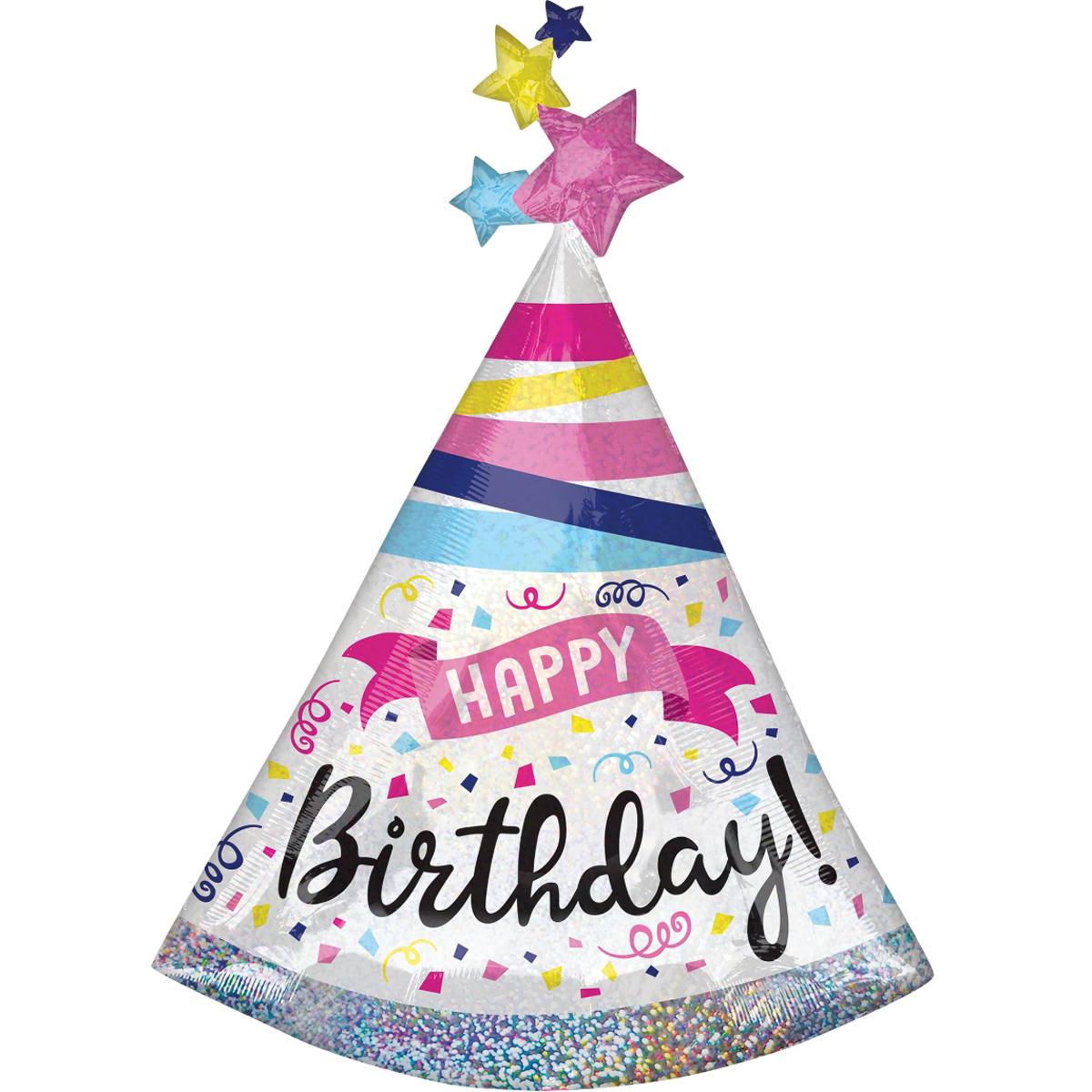 Happy Birthday Sparkle Banner SuperShape 68x91cm Balloons & Streamers - Party Centre
