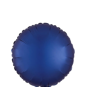 Navy Circle Satin Luxe Foil Balloon 45cm Balloons & Streamers - Party Centre