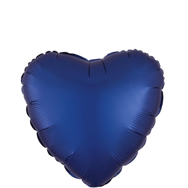 Navy Heart Satin Luxe Foil Balloon 45cm Balloons & Streamers - Party Centre