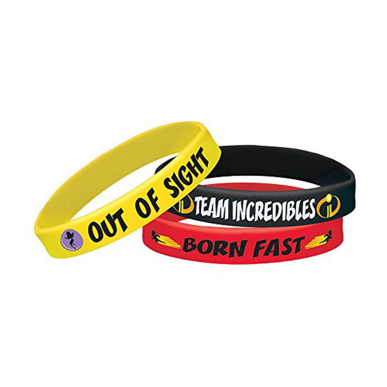 Incredibles 2 Rubber Bracelet Value Favors 6pcs Party Favors - Party Centre